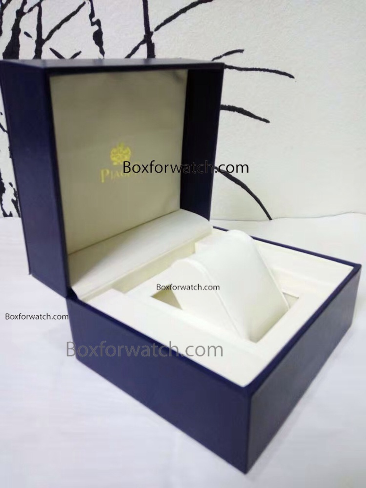 Replica Piaget Blue Leather Watch Box Wholesale - White Inside